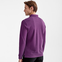 七匹狼长袖T恤男士纯色多色可选翻领时尚城市轻户外t恤男装保罗衫 505(粉紫) L 170/88A