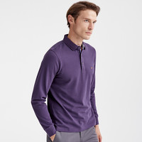 七匹狼长袖T恤男士纯色多色可选翻领时尚城市轻户外t恤男装保罗衫 503(紫色) M 165/84A