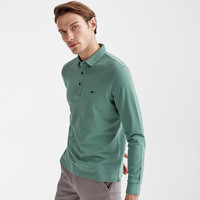 七匹狼长袖T恤男士纯色多色可选翻领时尚城市轻户外t恤男装保罗衫 207(果绿) 3XL 185/100A