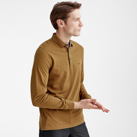 七匹狼长袖T恤男士纯色多色可选翻领时尚城市轻户外t恤男装保罗衫 303(咖啡) 2XL 180/96A