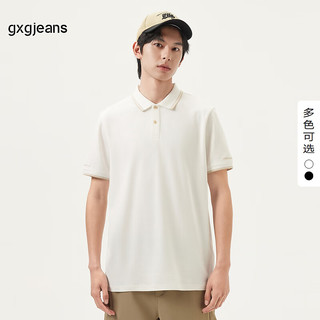  gxgjeans 撞色字母印花 男士POLO衫