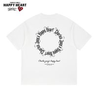 百亿补贴：查尔斯桃心 CHARLES JANG'S HAPPY HEART 男款短袖T恤 哥特字母印花纯棉宽松情侣五分袖