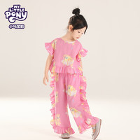 MY LITTLE PONY（小马宝莉）夏日凉爽女童宝宝可爱时尚风裙套装 粉红色长款 130