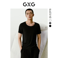 GXG男士睡衣T恤无痕短袖家居服运动打底衫2024春夏新品 白色 M