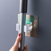 双庆家居 Shuang Qing Home Reside 双庆家居 SQ-5100A 拖把挂钩 免打孔 壁挂 强力固定 浅灰色