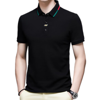 Emporio Armani阿玛尼短袖t恤男士纯·棉翻领夏季新款高端休闲冰丝polo衫 8813黑色 3XL 185[建议170-190斤]