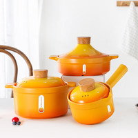 厨夫人 CHOFOREN 陶瓷煲炫彩系列三件套 2.5L汤锅+1.6L塔吉锅+1L奶锅 CFR-572