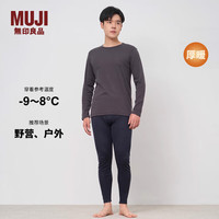 無印良品 MUJI(無印良品 ) 男式 棉厚款 长紧身裤 男士 冬季款 保暖秋裤 FA1AGC4A 深藏青色 M 170/80A