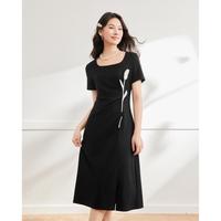 【微胖】大码女装2025夏季法式气质感显瘦连衣中长裙