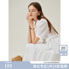 范思蓝恩 法式通勤甜美气质娃娃白色连衣裙女夏季2024衬衫裙子 白色 S
