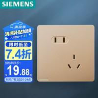 西门子 SIEMENS 5UB2618-3NC03-2P 10A斜五孔插座 皓彩日曜金