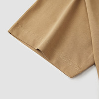 森马（Semir）短袖T恤女中长款设计感印花夏慵懒落肩宽松上衣复古107324100011 咖啡50800