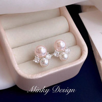 花饰庄园 法式温柔珍珠耳钉女2025小众设计感耳饰时尚百搭简约耳环 珍珠耳钉