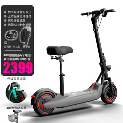 bremer 电动滑板车可折叠电动车小型坐骑成人两轮锂电瓶便携代步车V10 48V灰/续航80-100KM（双电池）