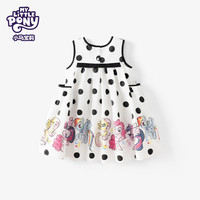MY LITTLE PONY（小马宝莉）25年夏日新女童中大童夏日斑点中长连衣裙裙子 黑白色 150