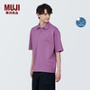 MUJI 無印良品 无印良品 MUJI 男式 防紫外线凉感宽版五分袖POLO衫 短袖 防晒 粉红色 XL 180/104A