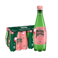 巴黎水 perrier 法国巴黎水Perrier百香果柠檬天然矿泉水气泡水500ml24瓶