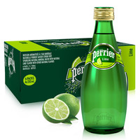 巴黎水 perrier 含气矿泉水青柠味330ml*24瓶