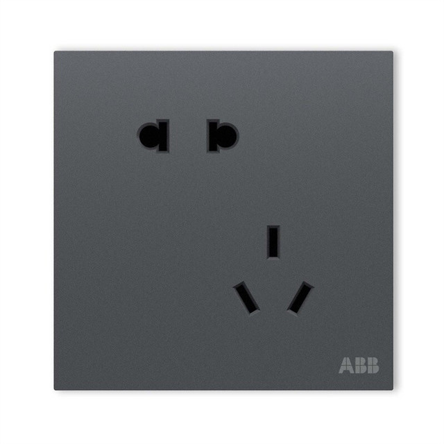 ABB 盈致系列 灰色 斜五孔插座10只装