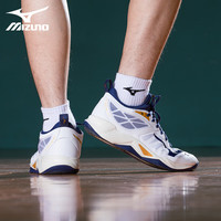 美津浓（MIZUNO）男女专业排球鞋舒适缓震透气轻量WAVE DIMENSION 白蓝金【强力缓震】 DIMENSION 47 =310mm