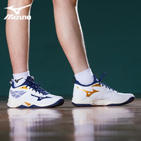 美津浓（MIZUNO）男女专业排球鞋舒适缓震透气轻量WAVE DIMENSION 白蓝金【强力缓震】 DIMENSION 46 =300mm