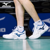 美津浓（MIZUNO）男女专业排球鞋舒适缓震透气轻量WAVE DIMENSION 白深蓝 WAVE MOMENTUM ELITE 39 =250mm