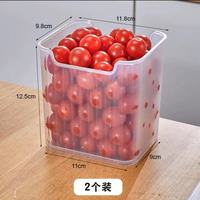 潮嘉潮居 冰箱侧门盒 透明保鲜盒 食品级 蔬菜分装 整理收纳神器 二个装