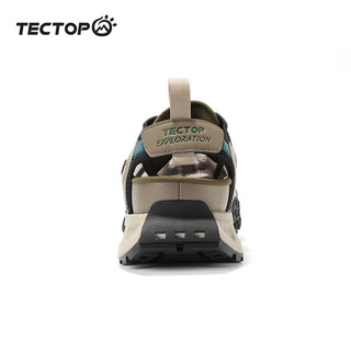 探拓（TECTOP）户外溯溪鞋男鞋两栖涉水鞋凉鞋沙滩鞋防滑耐磨夏季休闲运动登山鞋 新卡其/经典黑 42