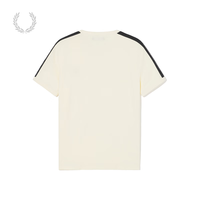 Fred Perry男士休闲T恤春季英伦圆领麦穗条纹LOGO印花短袖上衣M5675 YEX/米黄色 2XL