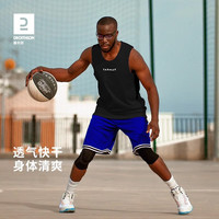 迪卡侬（DECATHLON）运动短裤男篮球裤跑步夏季休闲薄五分裤宽松速干TARMAK 黑色背心 M