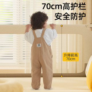 乐小七拼接床婴儿床儿童床榉木升降护栏宝宝床边加宽大人可睡实木