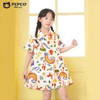 小猪班纳女童裙夏季2025女宝宝衬衫裙开衫裙薄款女孩连衣裙儿童裙子 S67 100 cm
