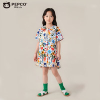 小猪班纳女童裙夏季2025女宝宝衬衫裙开衫裙薄款女孩连衣裙儿童裙子 S67 80 cm