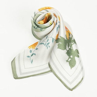 达芬奇密码 女士真丝丝巾（拍2件69）爱丽丝的下午茶 绿色