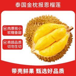 鲁禧 泰国金枕头榴莲 3-4斤 1个装 3AAA精选
