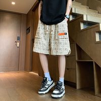 至唯美式工装短裤男夏季2025潮牌青少年中裤子运动篮球宽松五分裤 军绿色 L 【130-145斤】