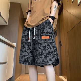 至唯美式工装短裤男夏季2025潮牌青少年中裤子运动篮球宽松五分裤 军绿色 M 【90-110斤】
