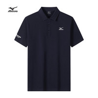 Mizuno美津浓户外短袖t恤POLO衫夏季透气半袖男女舒适百搭体恤 黑色 S