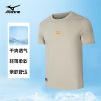 美津浓 Mizuno户外短袖T恤男半袖上衣夏季透气干爽百搭圆领半袖P休闲体恤 A2CA3115青苔绿 2XL