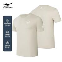 美津浓 Mizuno户外短袖T恤男半袖上衣夏季透气干爽百搭圆领半袖P休闲体恤 A2CA3118黑色 XL