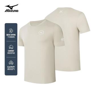美津浓 Mizuno户外短袖T恤男半袖上衣夏季透气干爽百搭圆领半袖P休闲体恤 A2CA3118黑色 XL