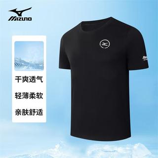 美津浓 Mizuno户外短袖T恤男半袖上衣夏季透气干爽百搭圆领半袖P休闲体恤 A2CA3118灰色 L