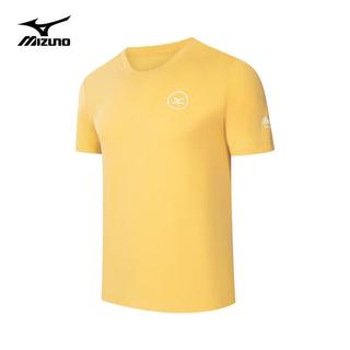 美津浓 Mizuno户外短袖T恤男半袖上衣夏季透气干爽百搭圆领半袖P休闲体恤 A2CA3118黑色 XL