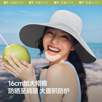 蕉下(beneunder)防晒帽女遮阳帽双面渔夫帽女太阳帽子大帽檐防紫外线25 芋灰粉