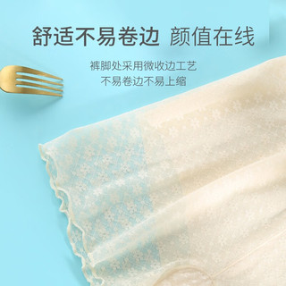 都市丽人 COSMO LADY内裤女夏季薄款轻盈蕾丝无感透气防走光三分打底裤2L11A4 淡银灰/白色 XL