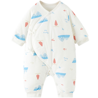童泰新生婴儿衣服连体衣秋冬加厚夹棉初生宝宝蝴蝶衣爬服