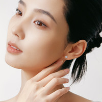 京东京造 晨星pt950铂金培育钻石耳钉四爪共约40分无耳堵款