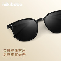 米奇啵啵 mikibobo偏光太阳镜 方框 防紫外线UV400 男女通用一体式鼻托开车墨镜 C4045-亮黑