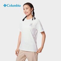 Columbia哥伦比亚T恤男女款春夏吸湿速干圆领印花短袖AE8827 100 XL 白色 100