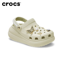 crocs 211539 蝴蝶珍珠泡芙洞洞鞋 石英粉 37/38